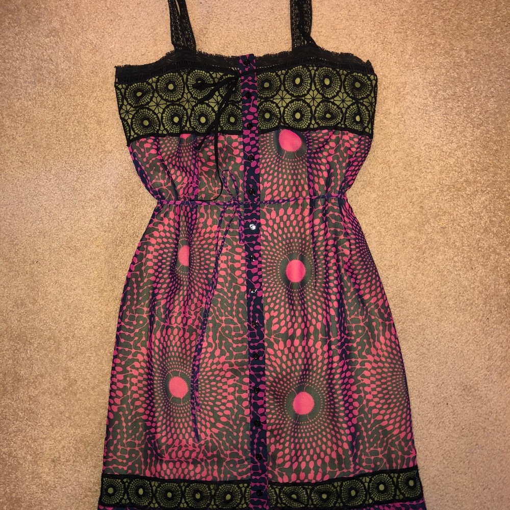DRESS RACHEL Roy one of a kind magenta  navy green
